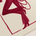 Burgundy Cowgirl Line Art Print