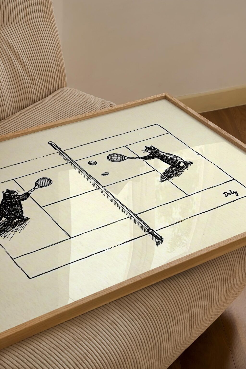 Cat Tennis Match Print