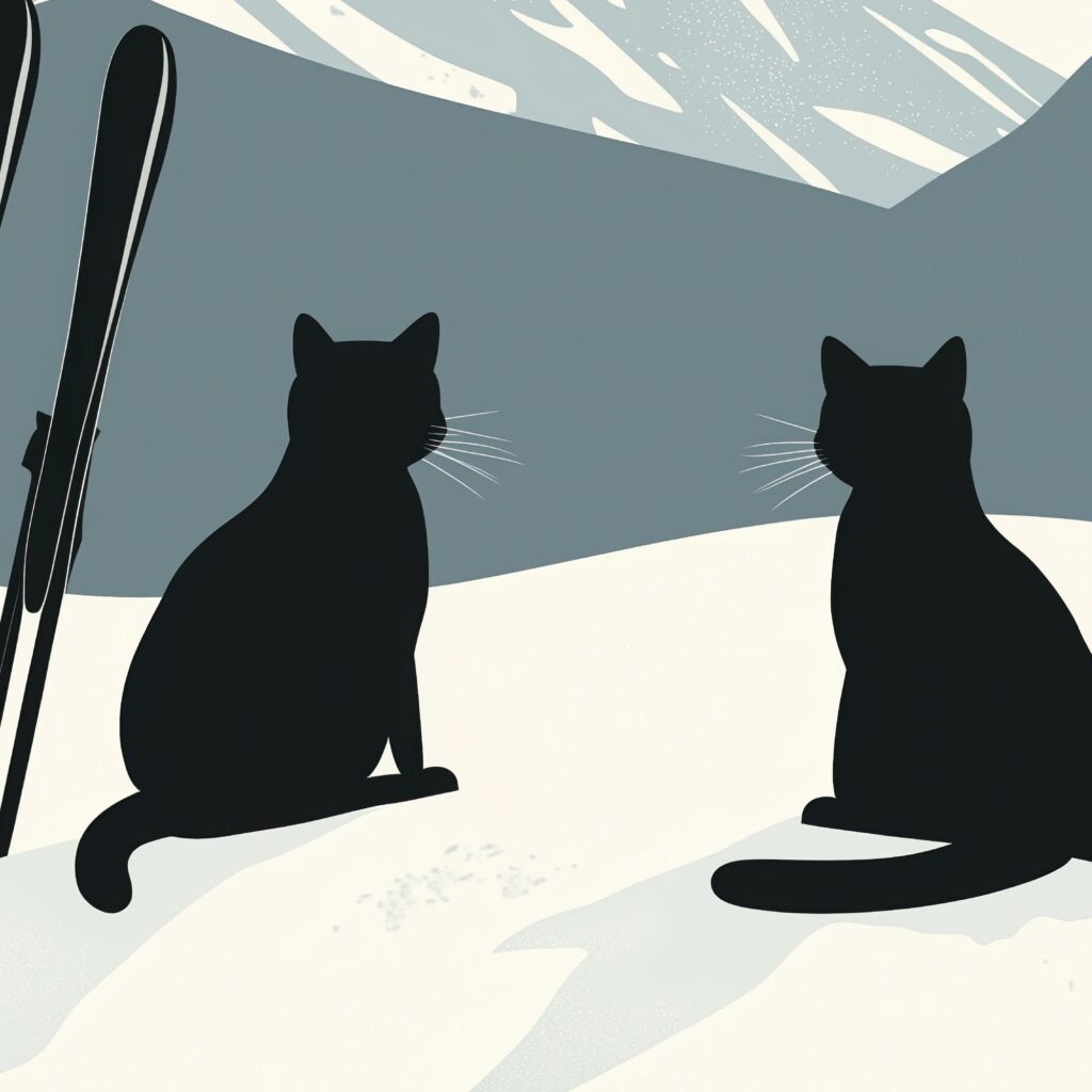 Cats and Ski Mountains Print