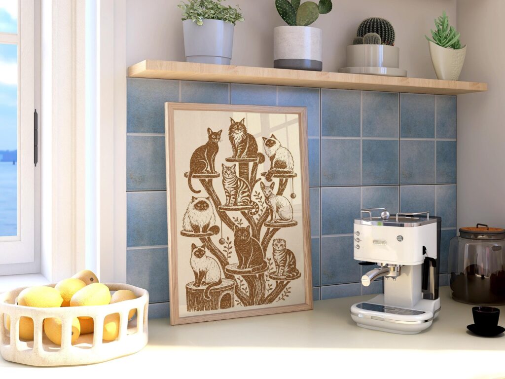 Cats on a Tree Print