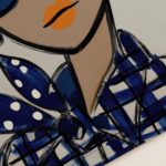 Chic Fashion Cowgirl In Blue Sunglasses Wall Art