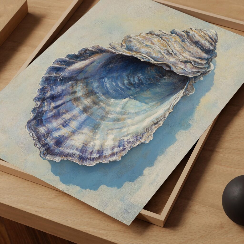 Coastal Oyster Shell Art Print