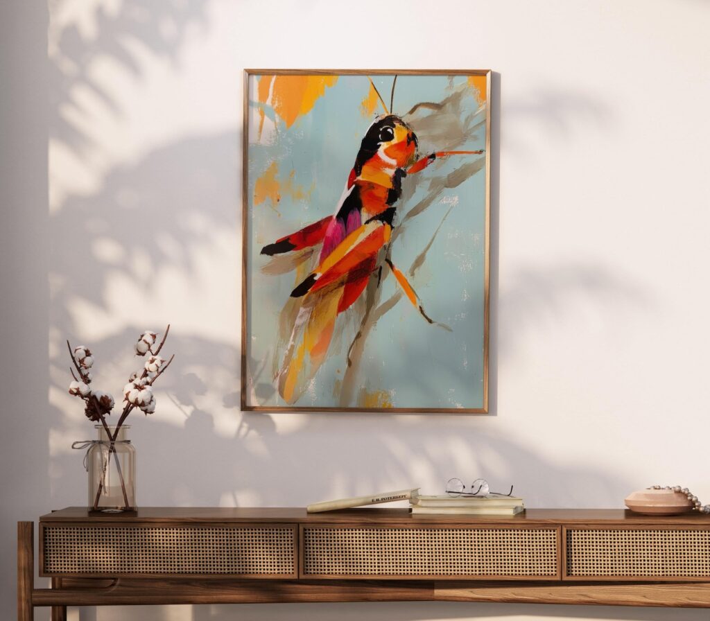 Colorful Grasshopper Print