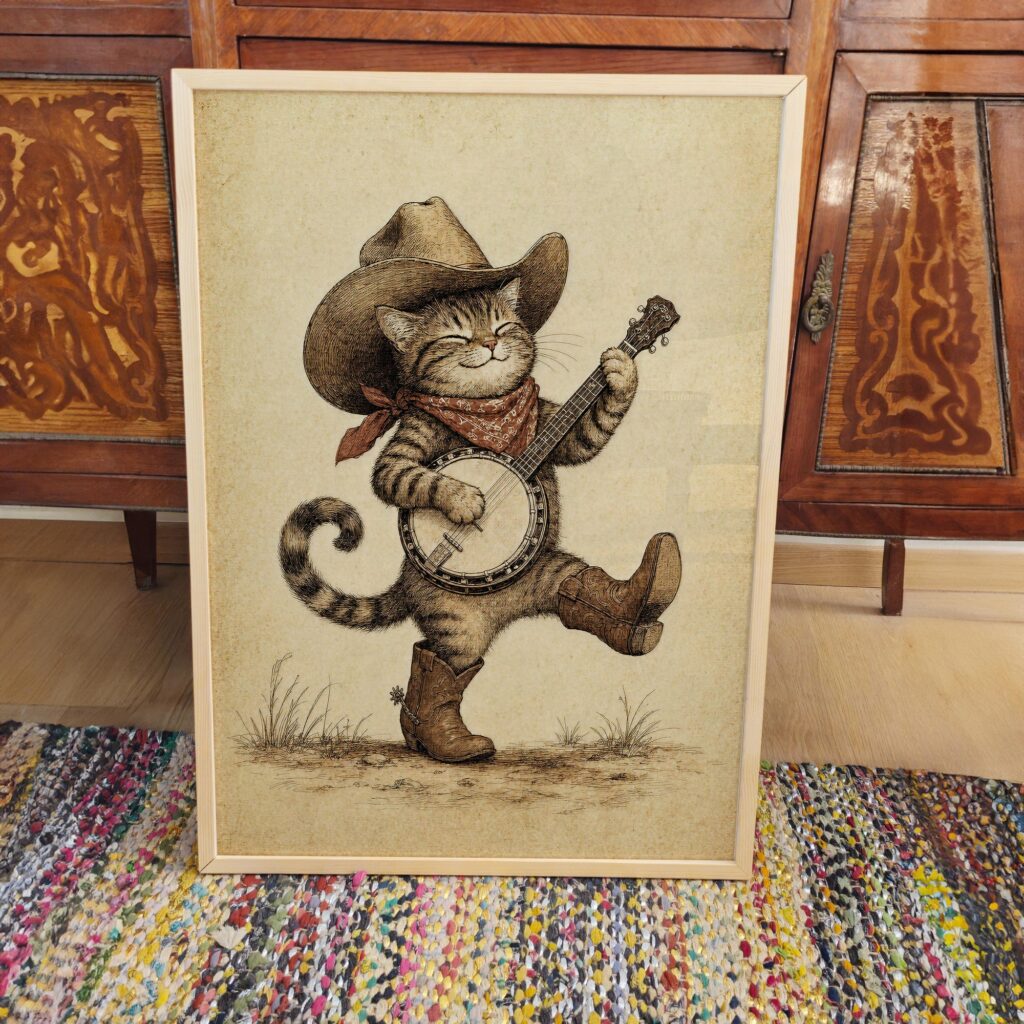 Cowboy Cat Print