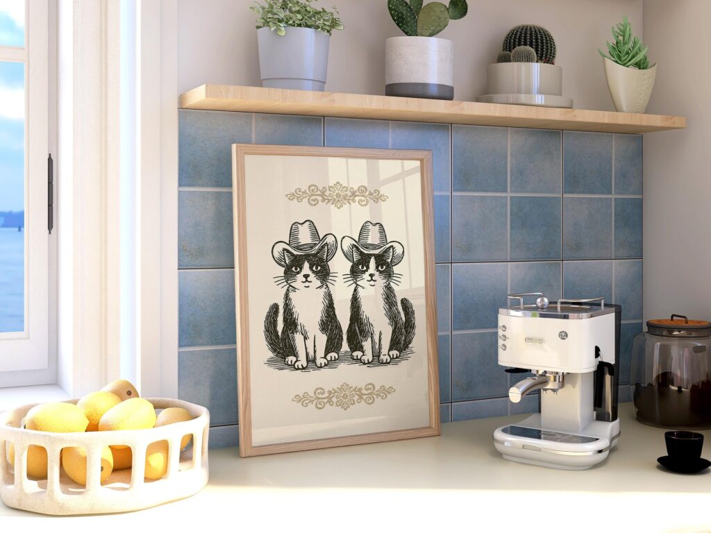 Cowboy Cats Print
