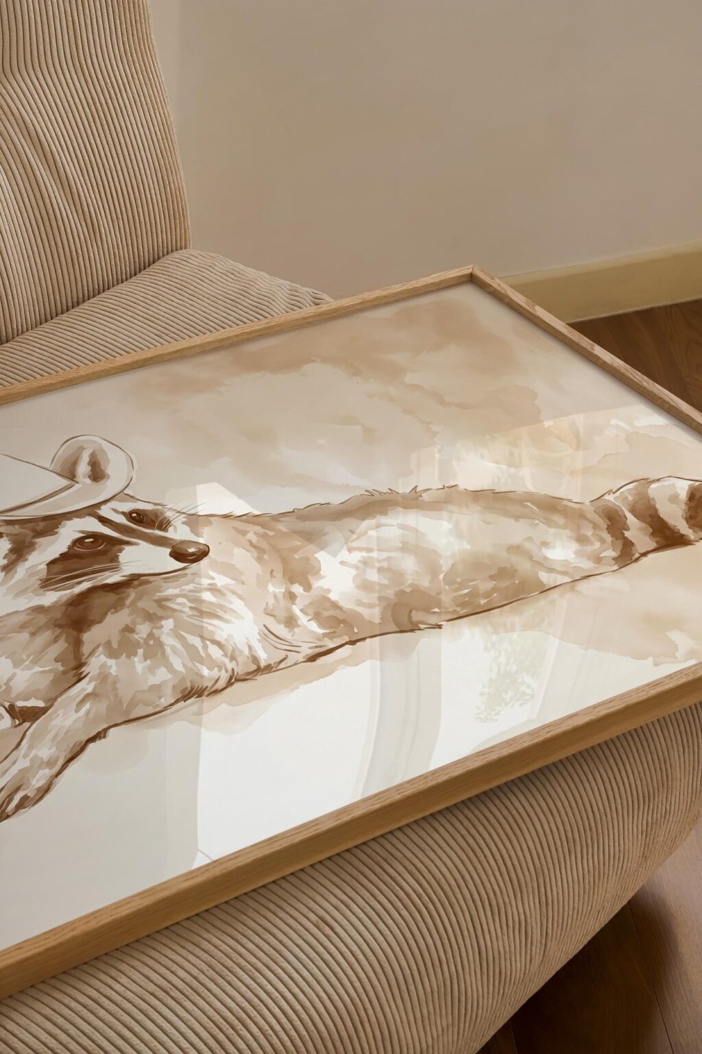 Cowboy Raccoon Watercolor Print