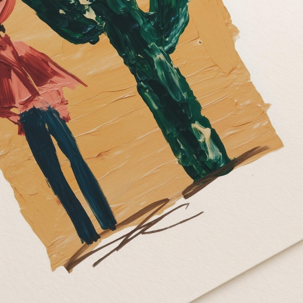 Cowgirl and Cactus Western Print