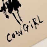 Cowgirl Black Ink Line Art Print