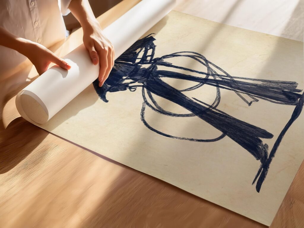 Cowgirl Lasso Navy Ink Print