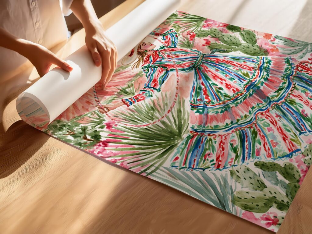 Cowgirl Lasso Western Desert Print