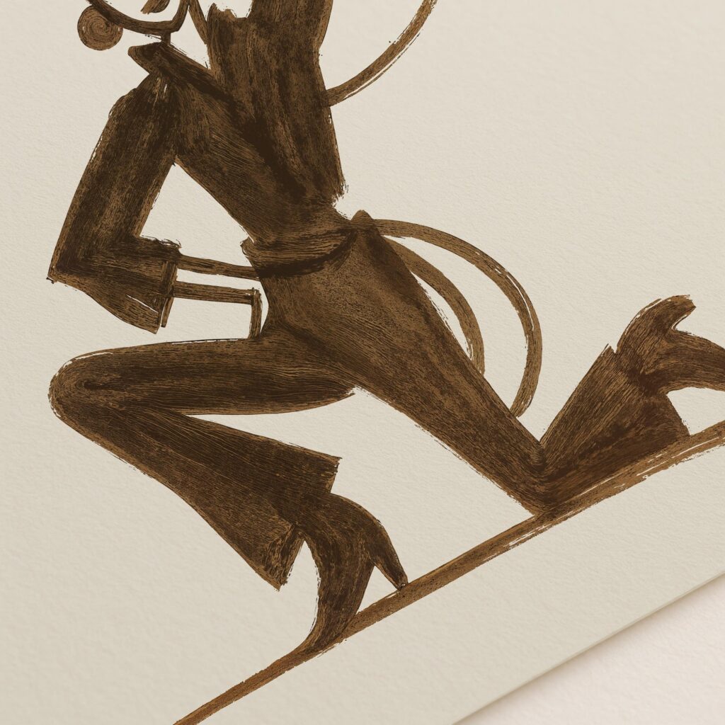 Cowgirl Lasso Silhouette Modern Western Art Print Woman Poster