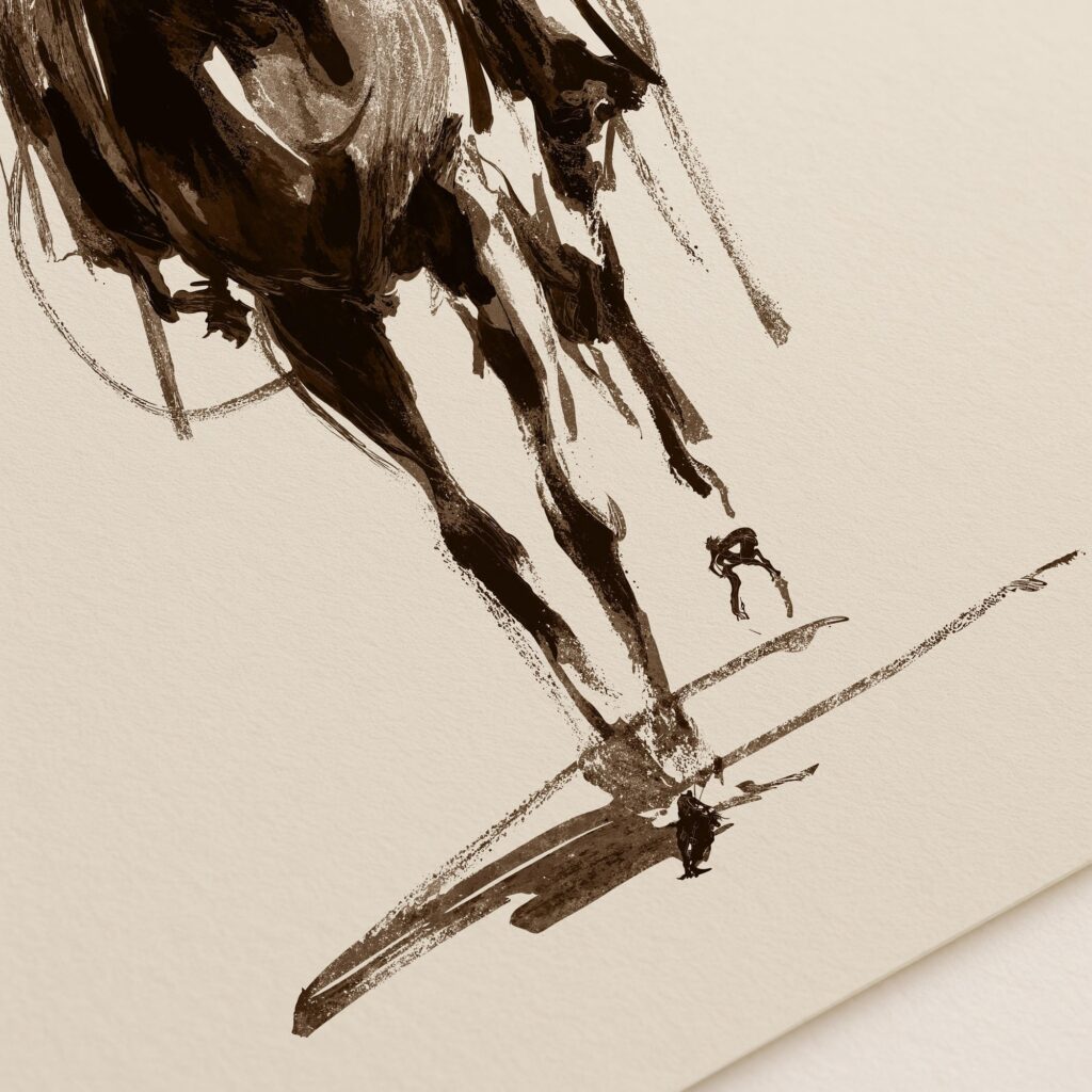 Cowgirl Line Art Print Minimalist Western