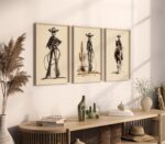 Cowgirl Line Art Print Set