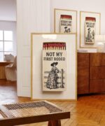 Cowgirl Matchbox Art Print Set of 3