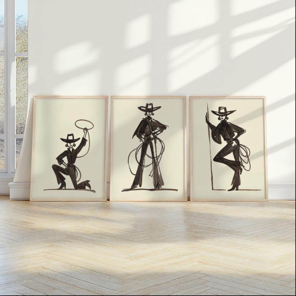 Cowgirl Wall Art Set
