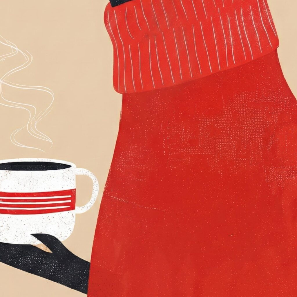 Cozy Black Lab Coffee Art Print