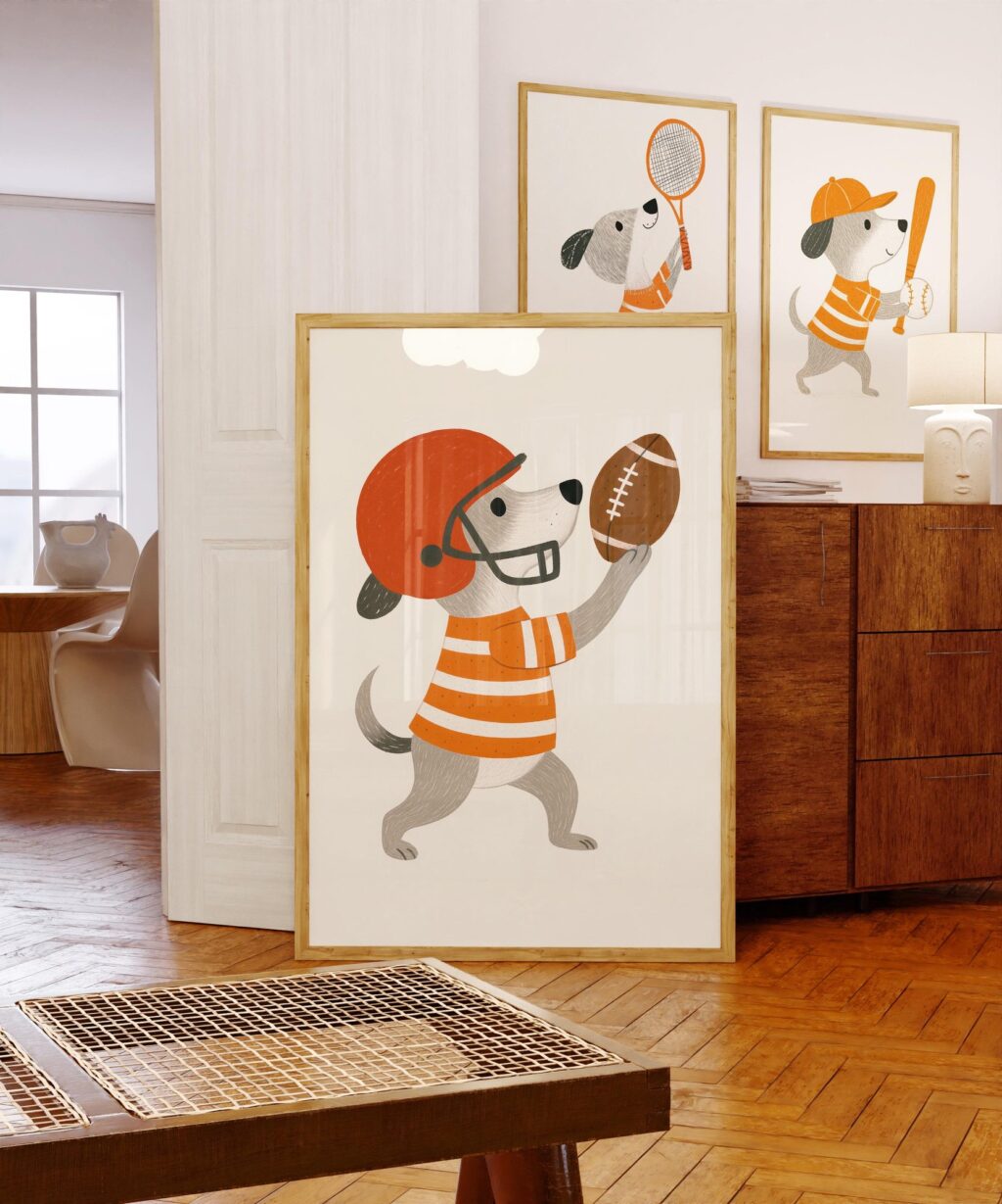 Dog Sports Nursery Art Set