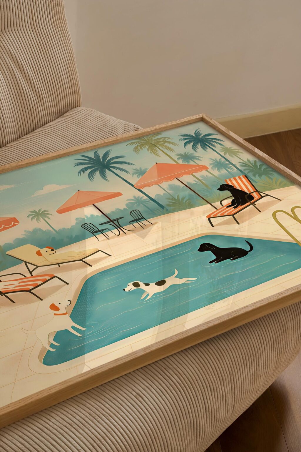 Dogs at Pool Print