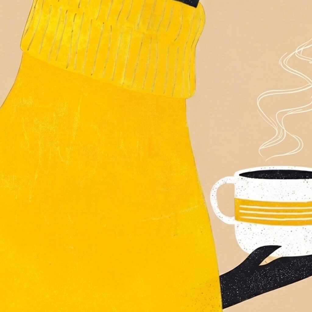 Dogs Drinking Coffee Art Print Set of 2