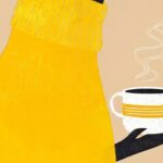 Dogs Drinking Coffee Art Print Set of 2