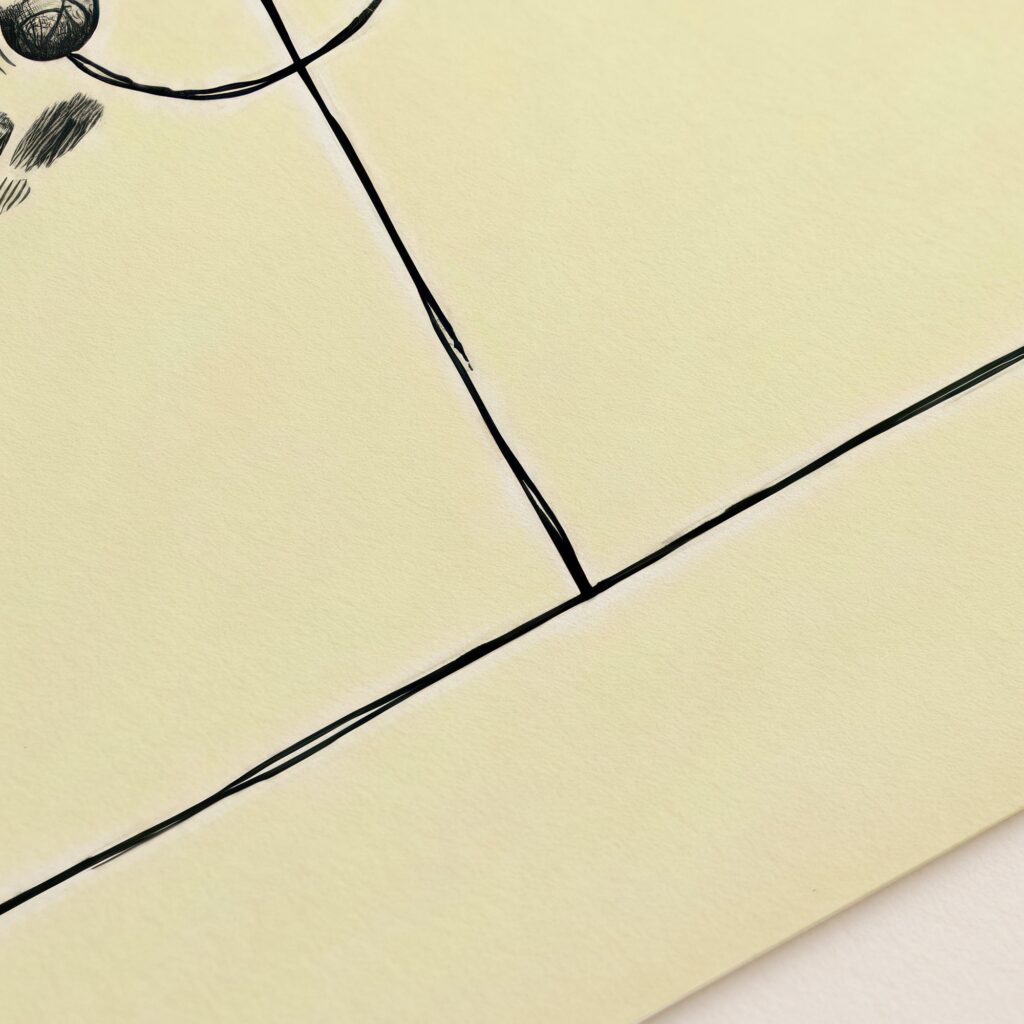 Dogs Playing Basketball Ink Sketch Print