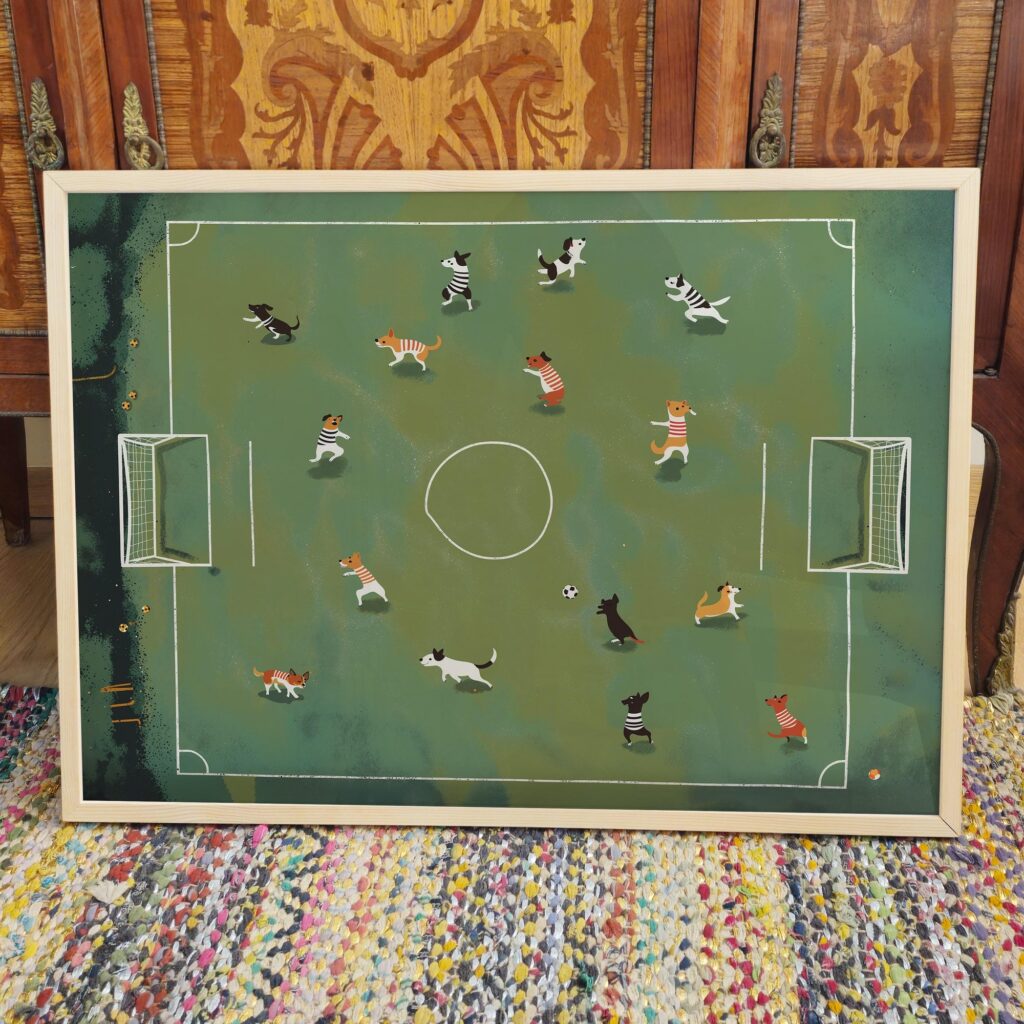 Dogs Playing Soccer Print