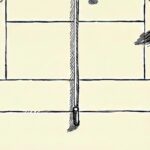 Dogs Playing Tennis Ink Drawing Whimsical Black Print