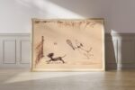 Dogs Playing Tennis Ink Sketch Print