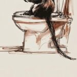 Ferret Bathroom Art Print