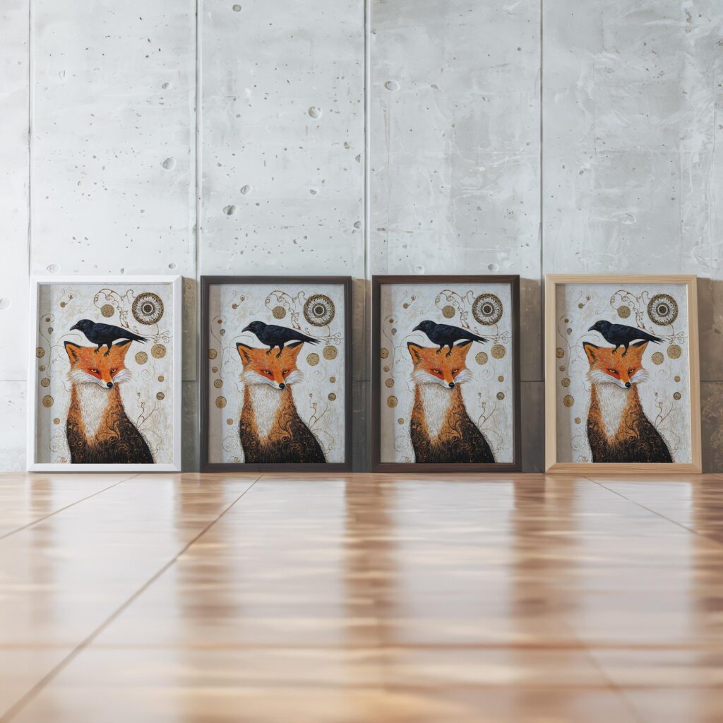 Fox and Raven Art Print