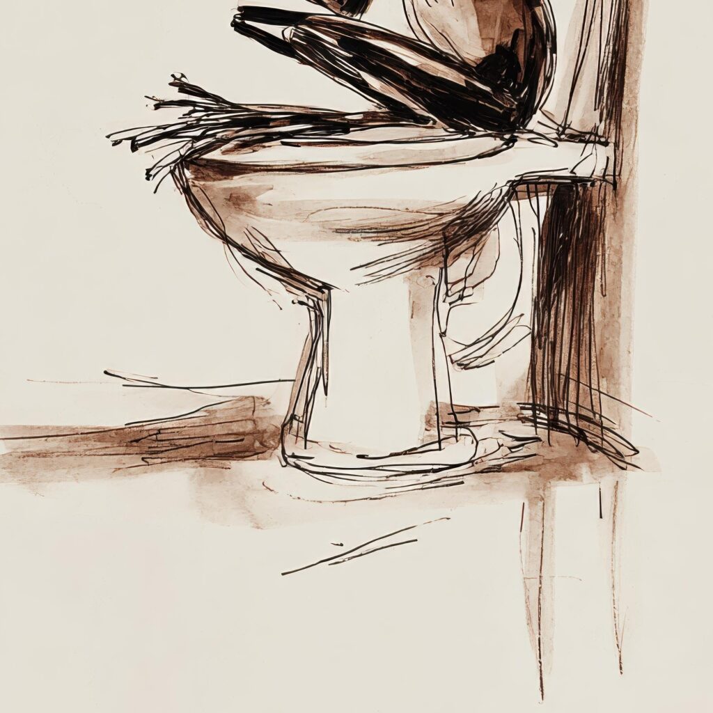 Frog Reading in the Bathroom Print