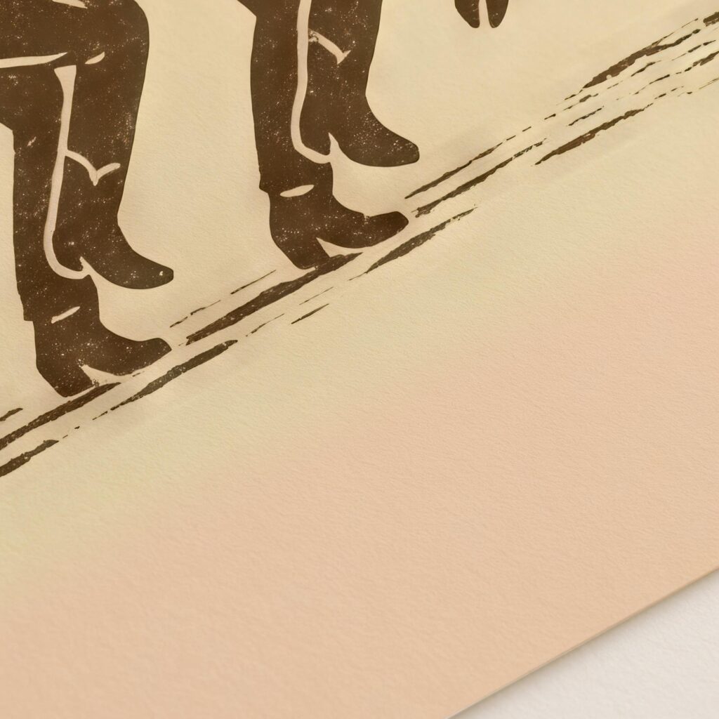 Funny Cowboys and Bulls Line Dance Print