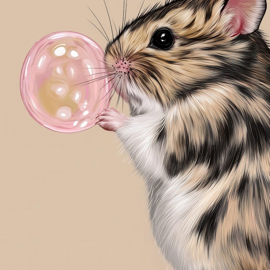 Funny Hamster Bubble Gum Print