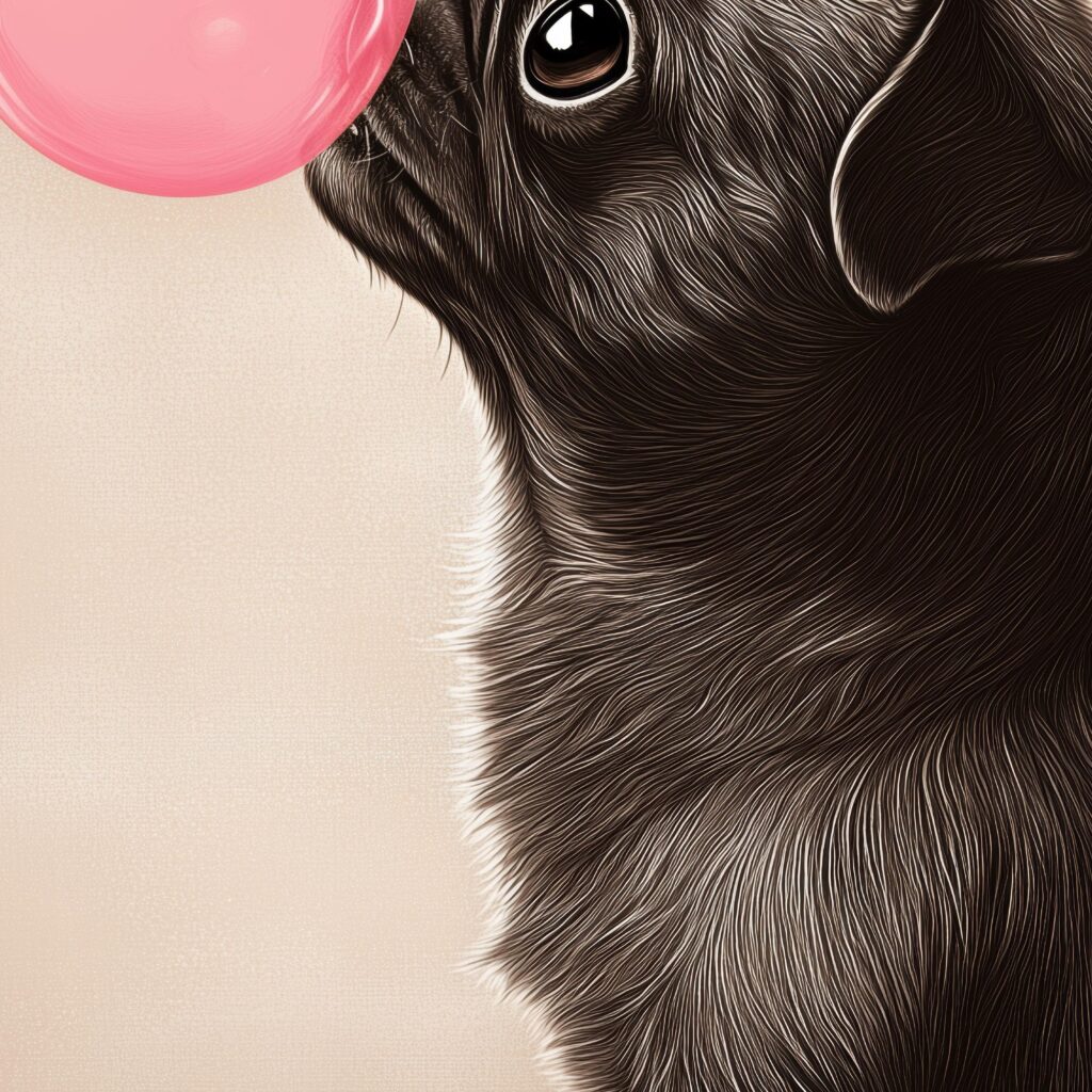 Funny Pug Bubble Gum Print