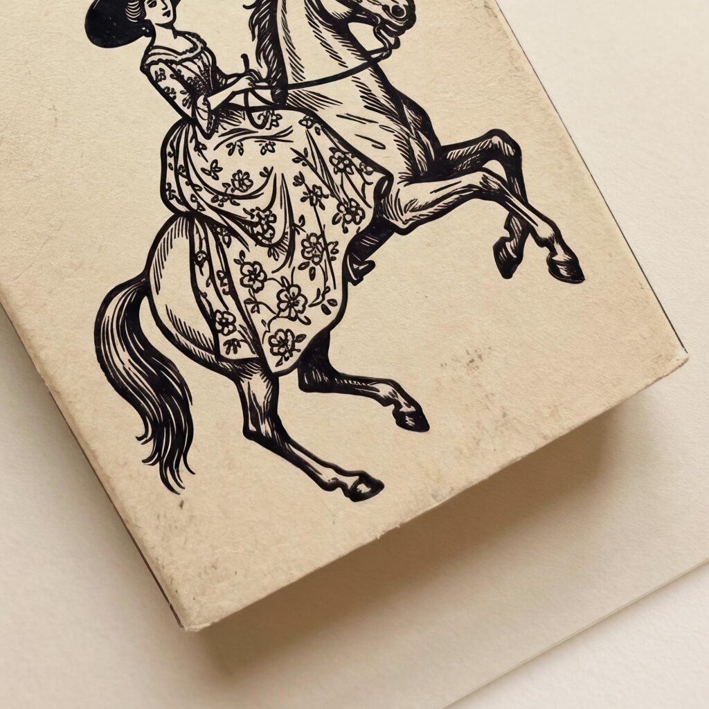 Giddy Up Darling Cowgirl Matchbox Art Print