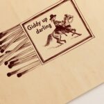 Giddy Up Darling Cowgirl Matchbox Print