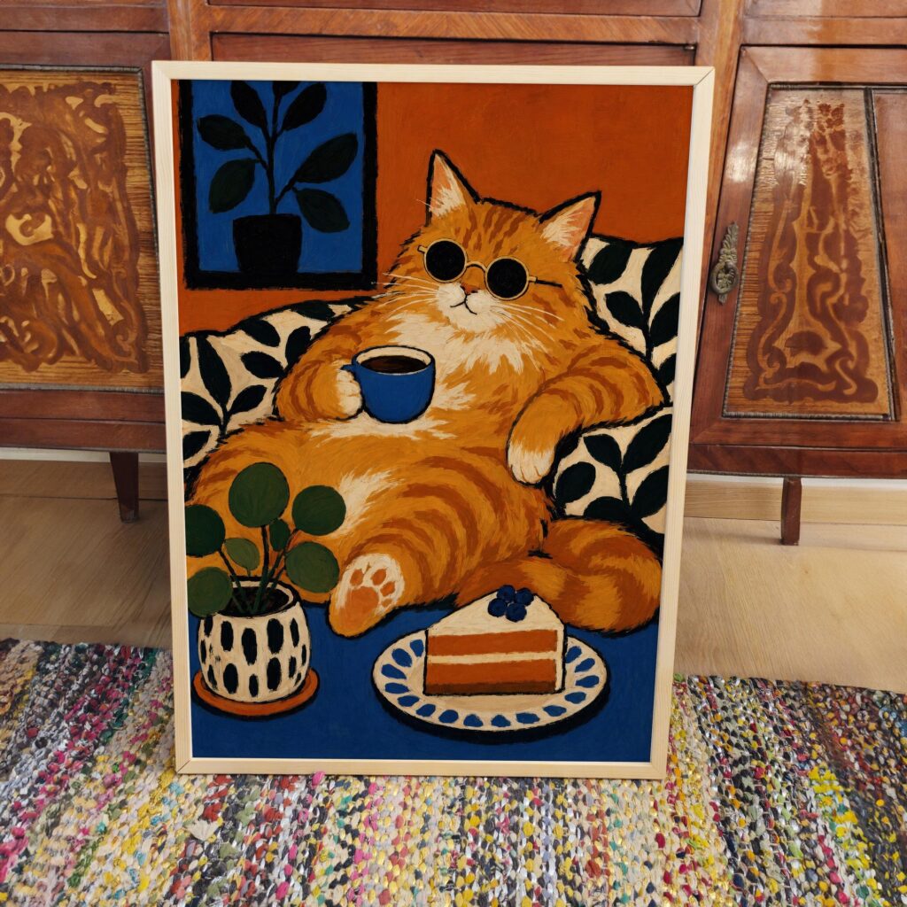 Ginger Cat Coffee Print