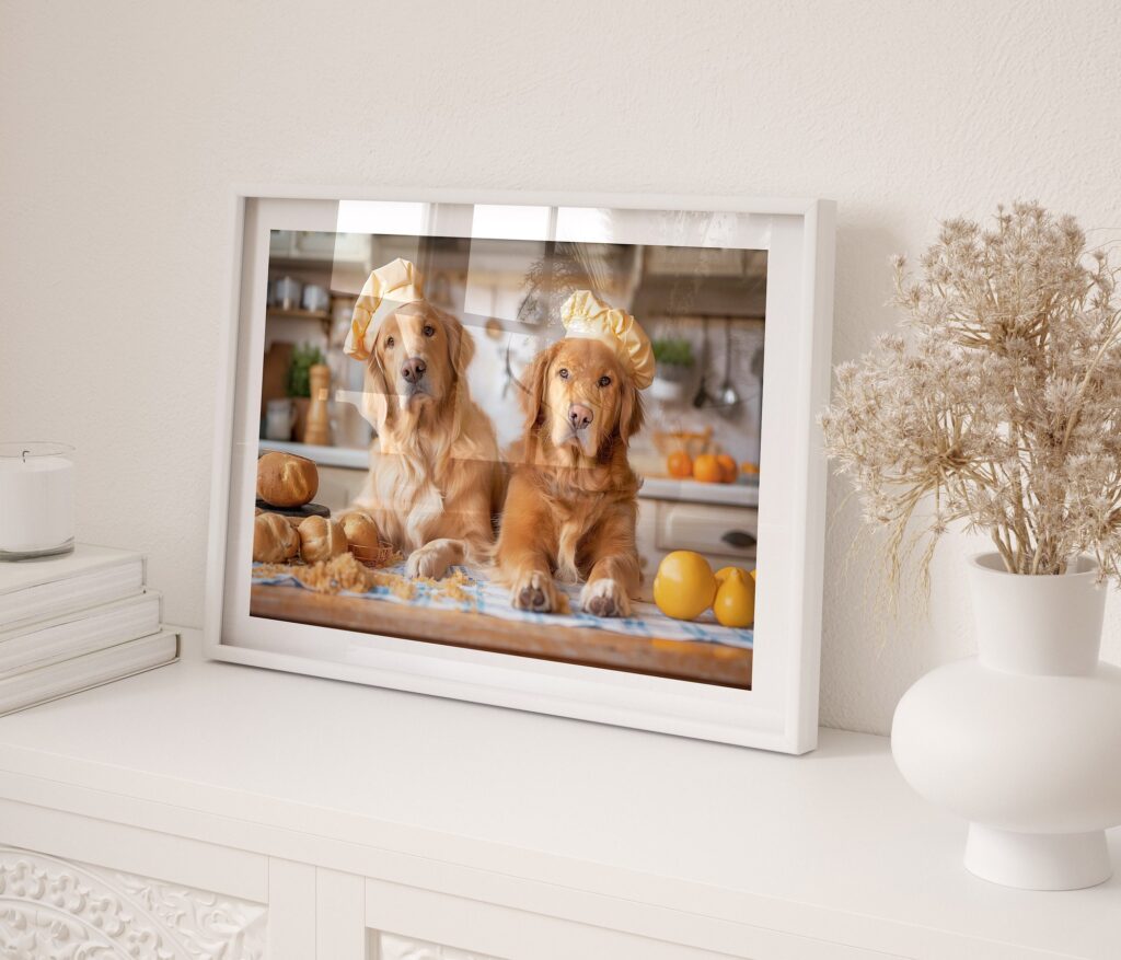 Golden Retriever Chefs Kitchen Print