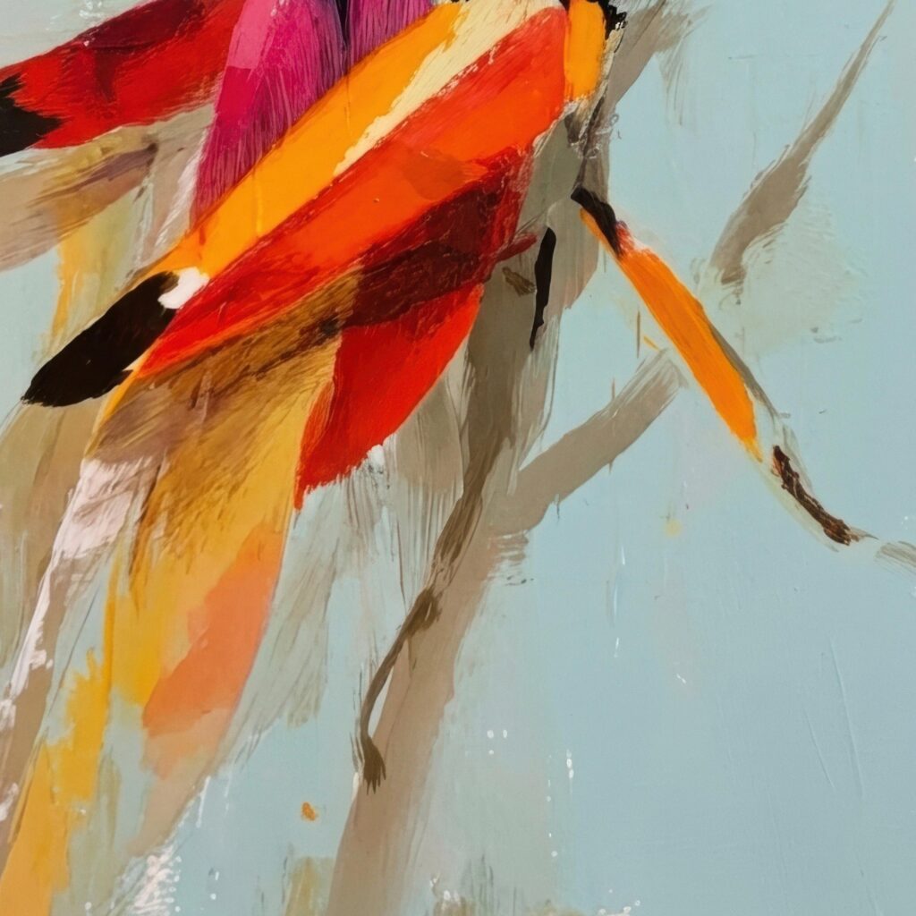 Grasshopper and Dragonfly Painting Print Set