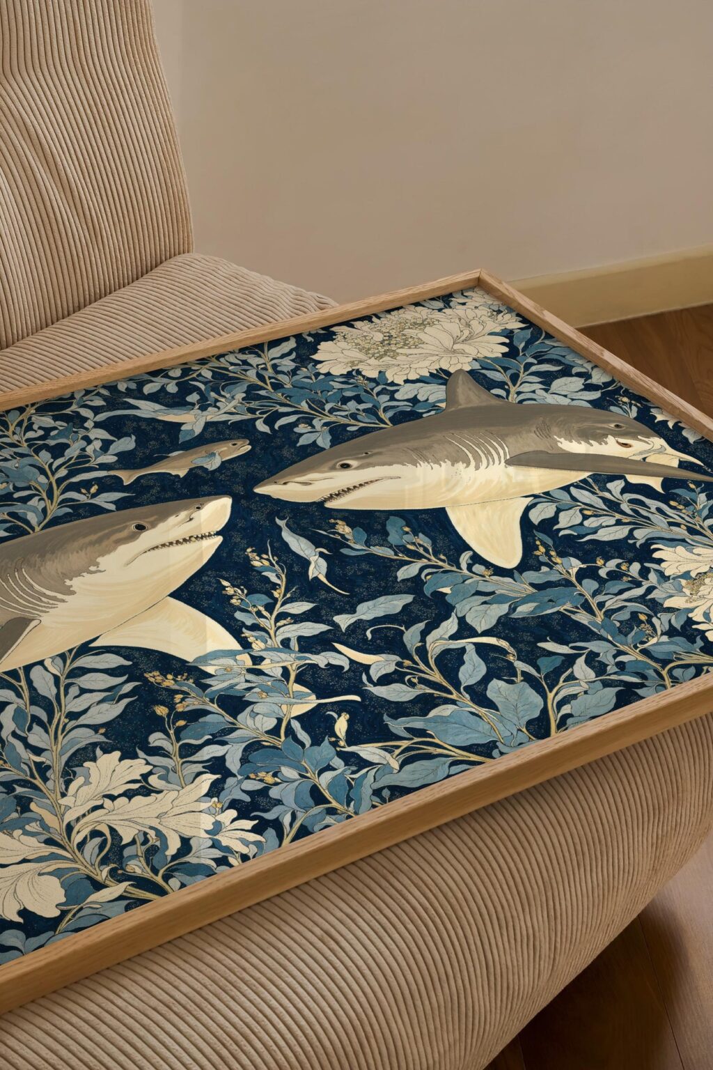Great White Shark Botanical Print