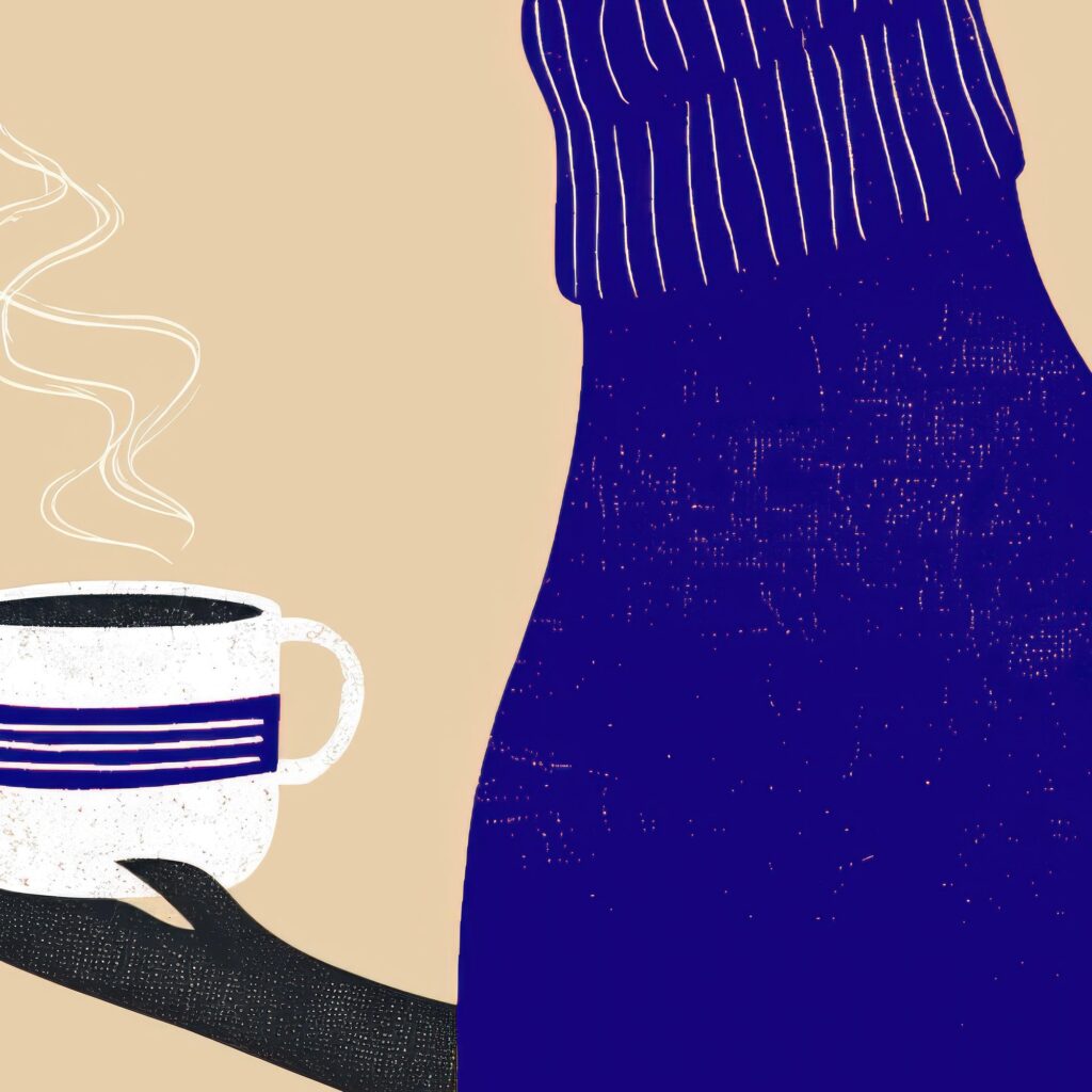 Greyhound Coffee Sighthound Navy Poster