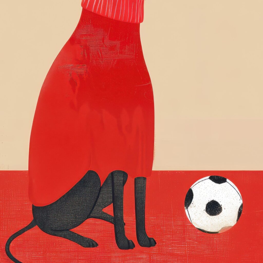 Greyhound Dog Soccer Wall Art