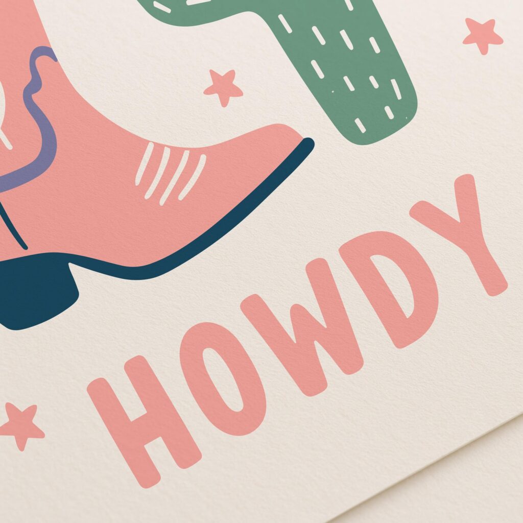 Howdy Cowgirl Boot Print