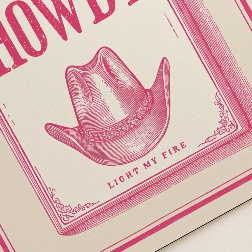 Howdy Matchbox Western Print