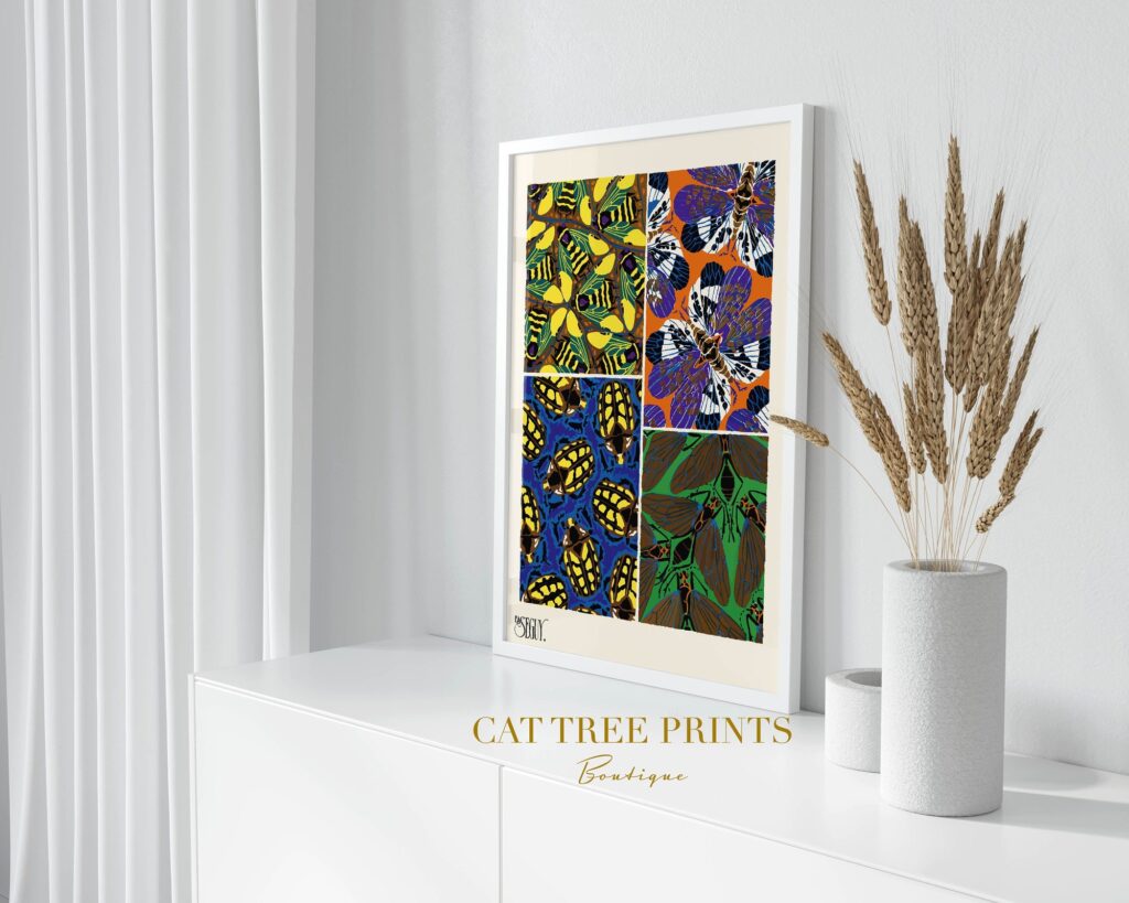 Insect Bees Butterfly Art Print