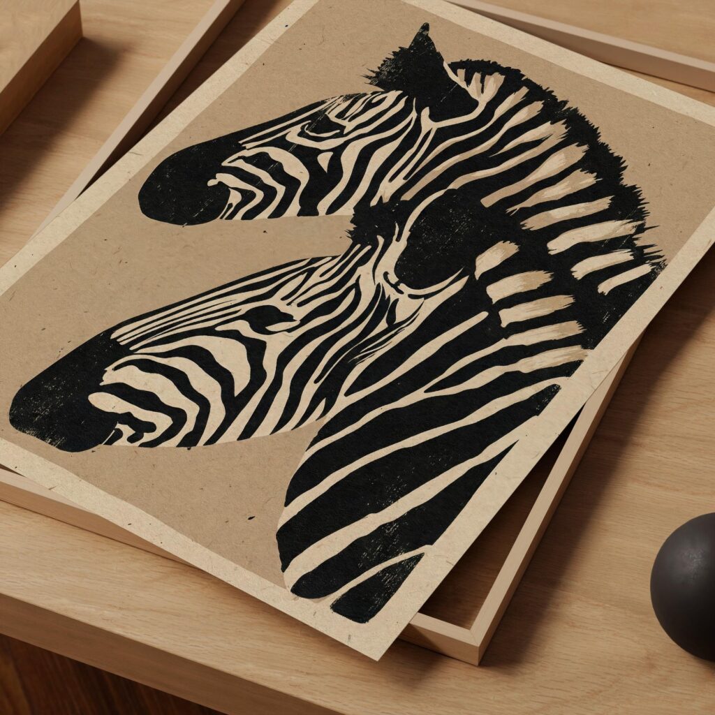 Japandi Zebra Wall Art
