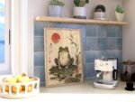 Japanese Frog on Lily Pad Print