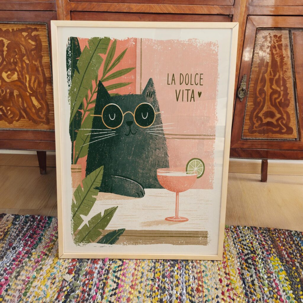 La Dolce Vita Cat Print