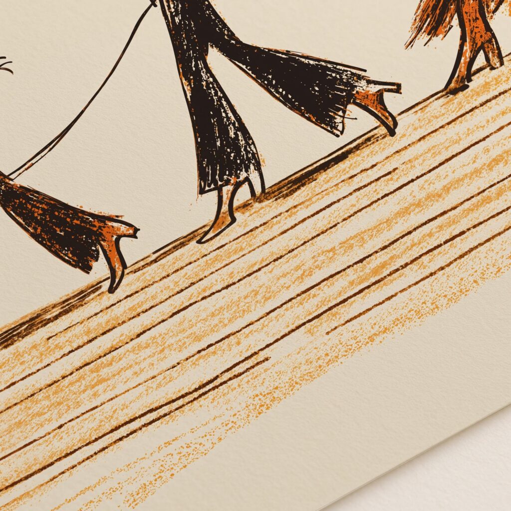 Line Dancing Cowgirls Art Print