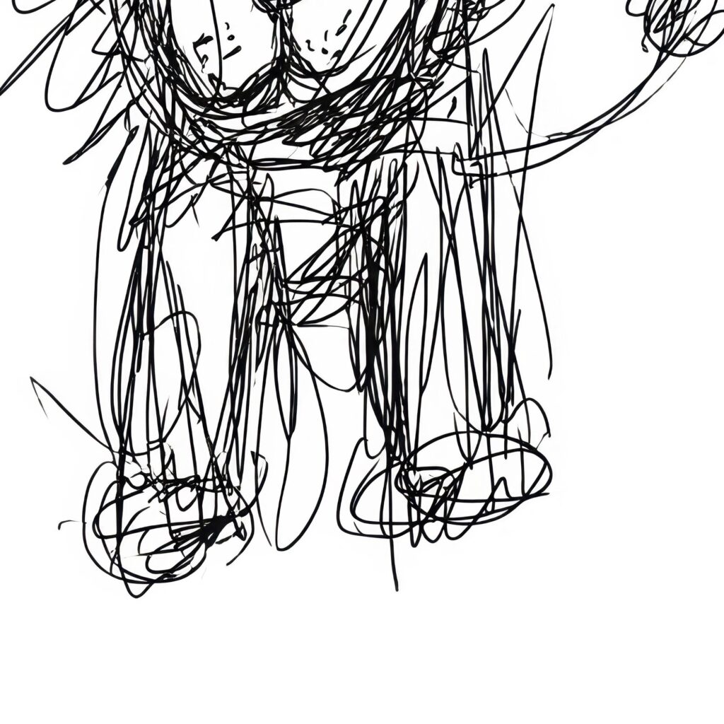 Lion Scribble Sketch Print
